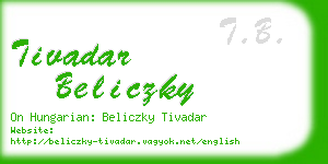 tivadar beliczky business card